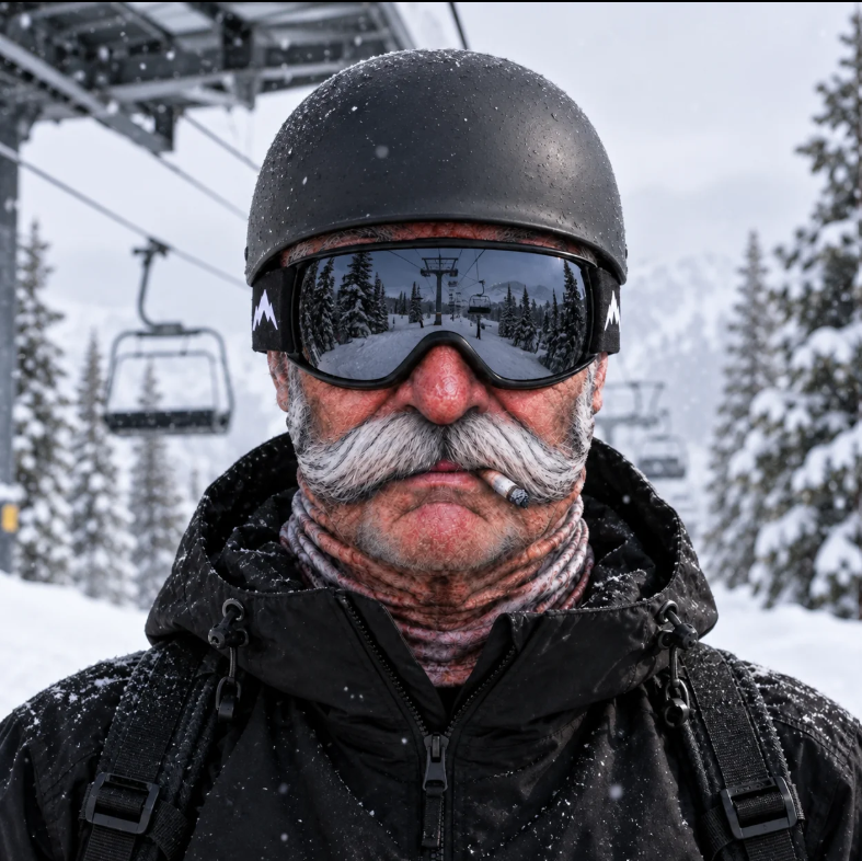 Funny Old Man Face Ski Mask – Realistic 3D Balaclava