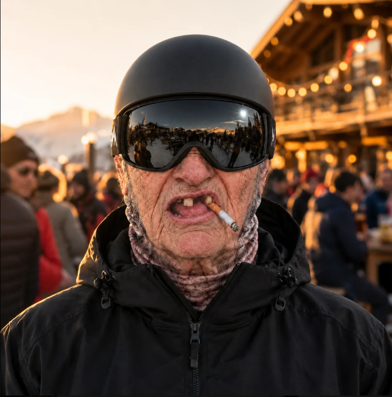 Funny Old Man Face Ski Mask – Realistic 3D Balaclava